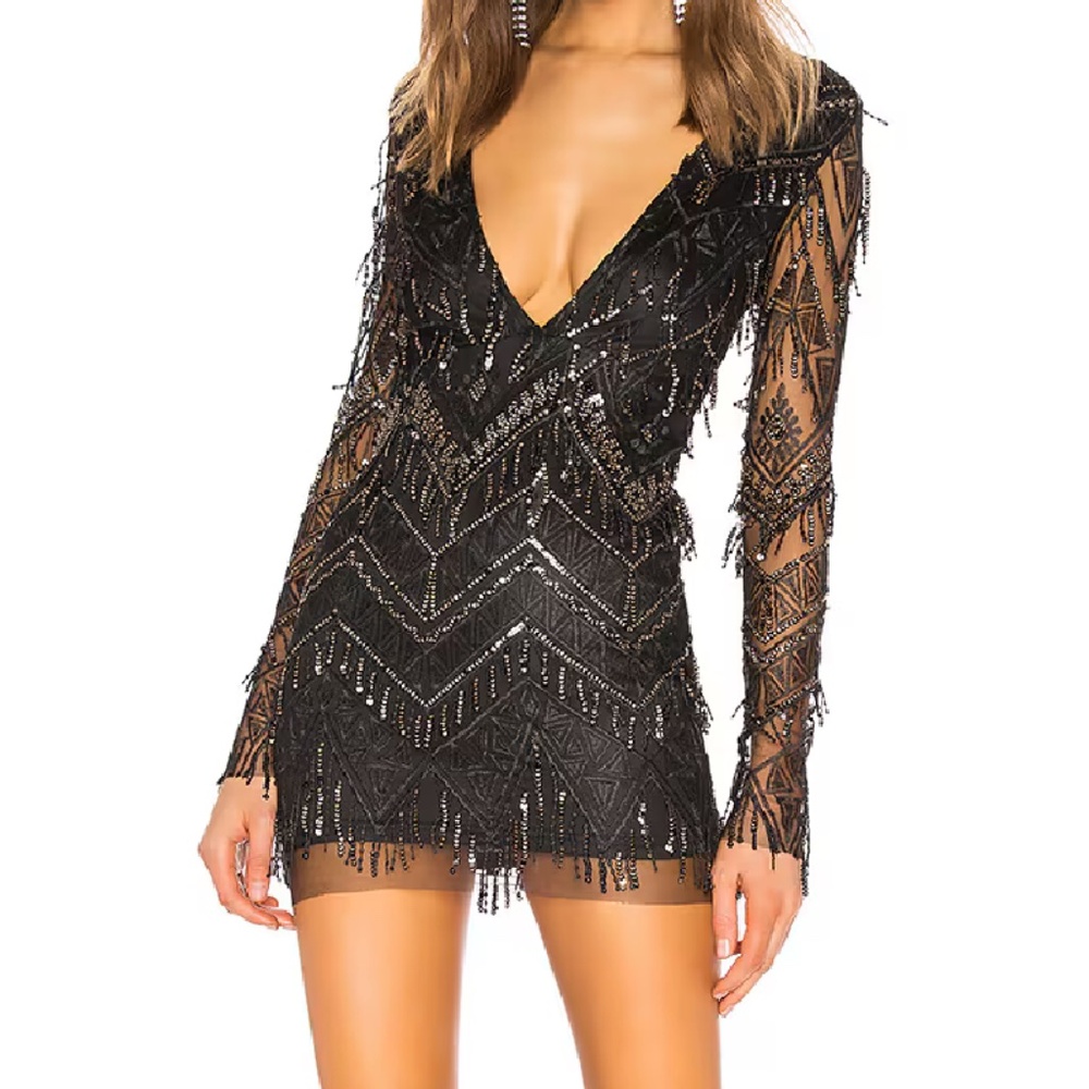Black Sequined, Superdown, Mini Cocktail Dress